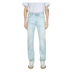 Straight Leg Garment Dyed Denim Jeans