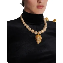 Strawberry halskæde med metal og rhinsten