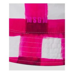 Stribet bomuldshat med broderet logo