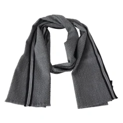 Stribet Uldtørklæde med Logo Broderi