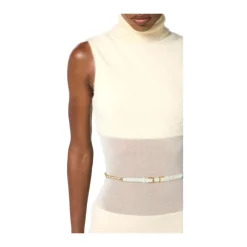 Strikket kjole med bælte