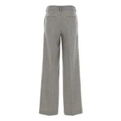 Stripede Bukser med Brede Ben i Uld