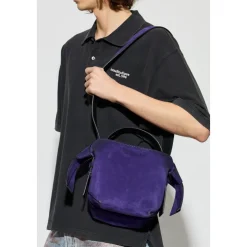 Suede Håndtaske med Logo