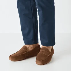 Suede Loafer i Cognac Brun