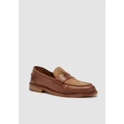To-farvet Penny Loafer i Tan & Tobak