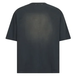 T-shirt i sort bomuldsjersey med broderet logo