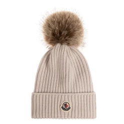 Uld Beanie med Pom Pom