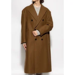 Uld dobbeltradet frakke