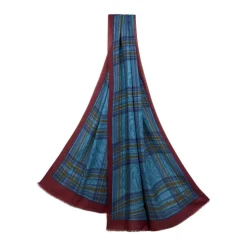 Uld- og silketørklæde med print