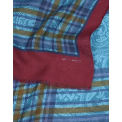 Uld- og silketørklæde med print