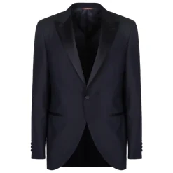 Ulddragt med satin reverskrave