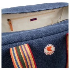 Unisex weekendtaske i ensfarvet blå bomuldskanvas