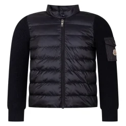 Vatteret cardigan med lynlås i bomuld