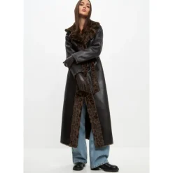 Vendbar Lang Vinter Faux Fur Frakke