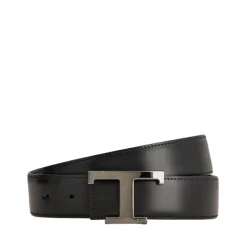 Vendbar læderbælte med T-spænde