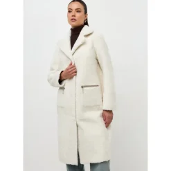 Vendbar Printet Frakke Catty - Hvid