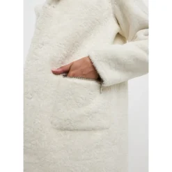 Vendbar Printet Frakke Catty - Hvid