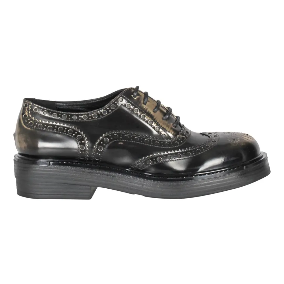 Vintage børstet læder lavtop sko