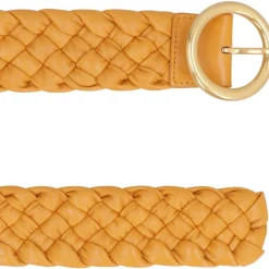Vævet læderbælte Guldspænde