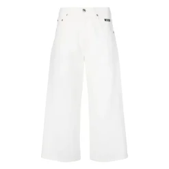 Wide-Leg Cropped Bukser med Logo